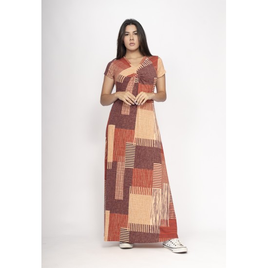 Vestido Coema Longo Malha Detalhe no Busto Tramas do Sol