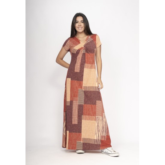 Vestido Coema Longo Malha Detalhe no Busto Tramas do Sol