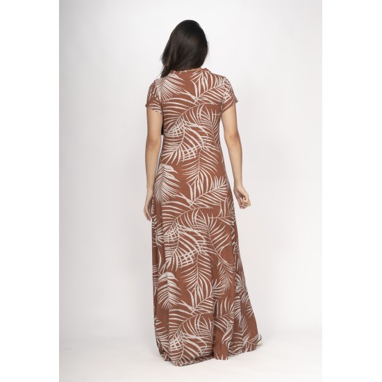 Vestido Coema Longo Malha Detalhe no Busto Palmas da Terra