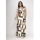 Vestido Coema Longo Malha Detalhe no Busto Estampa Igaci
