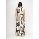 Vestido Coema Longo Malha Detalhe no Busto Estampa Igaci