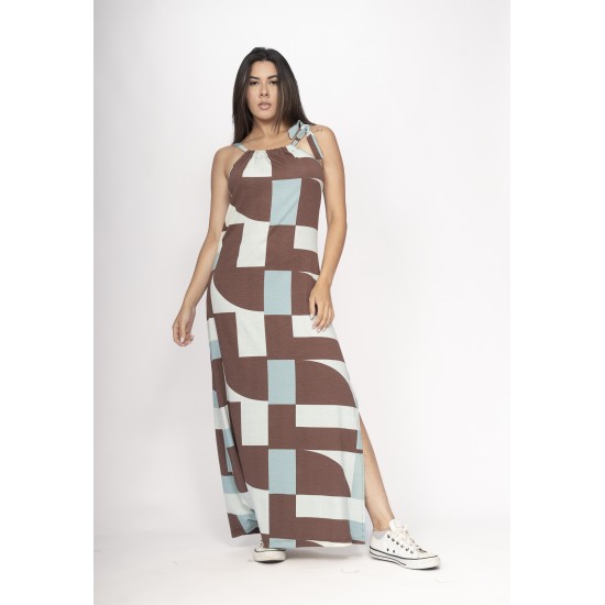 Vestido Capotira Longo Malha Alça Ajustável Santa Rosa do Tocantins