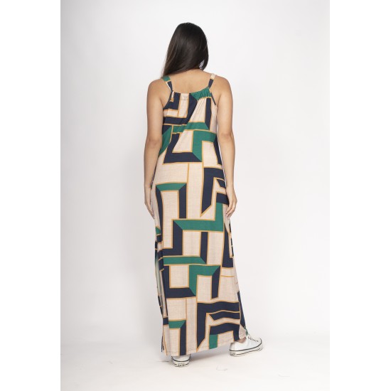 Vestido Capotira Longo Malha Alça Ajustável Chapada de Areia