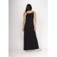 Vestido Capotira Longo Malha Alça Ajustável Preto
