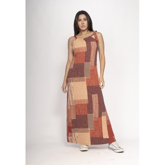 Vestido Capotira Longo Malha Alça Ajustável Tramas do Sol