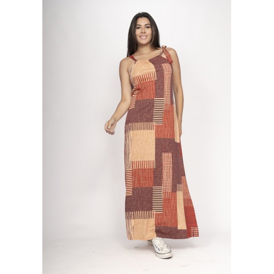 Vestido Capotira Longo Malha Alça Ajustável Tramas do Sol