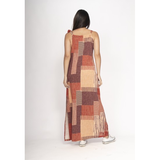 Vestido Capotira Longo Malha Alça Ajustável Tramas do Sol