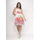 Vestido Curto Alça Fina Estampa Raízes em Festa