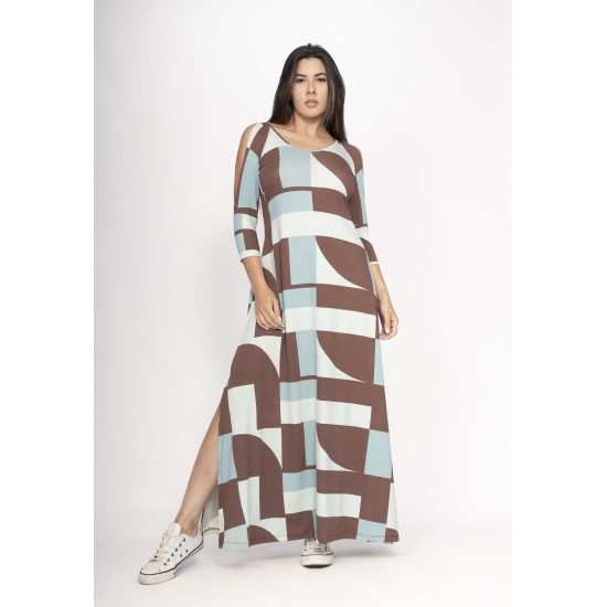 Vestido Boyrá Longo Malha Detalhe na Manga Santa Rosa do Tocantins
