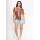 Blusa Básica Morcego Malha Gola Canoa Manga Curta Tramas do Sol