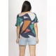 Blusa Básica Morcego Malha Gola Canoa Manga Curta Geometrias do Tempo