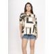 Blusa Ampla Malha Morcego Manga Curta Estampa Igaci