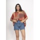 Blusa Ampla Malha Morcego Manga Curta Tramas do Sol
