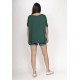 Blusa Ampla Malha Morcego Manga Curta Verde