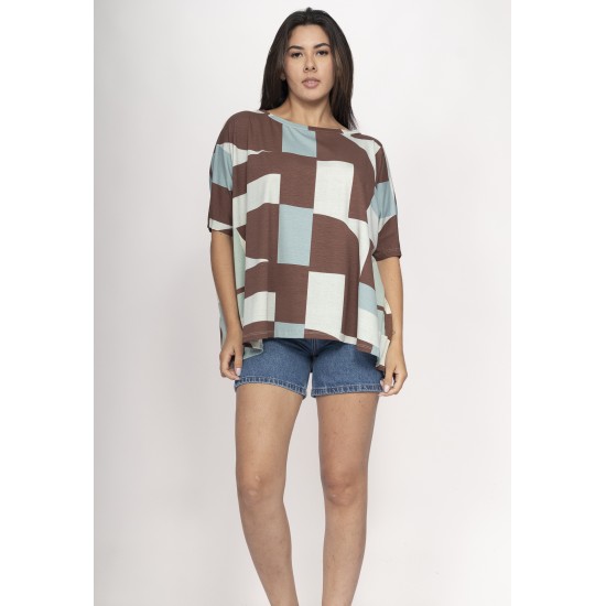Blusa Ampla Malha Morcego Manga Curta Santa Rosa do Tocantins