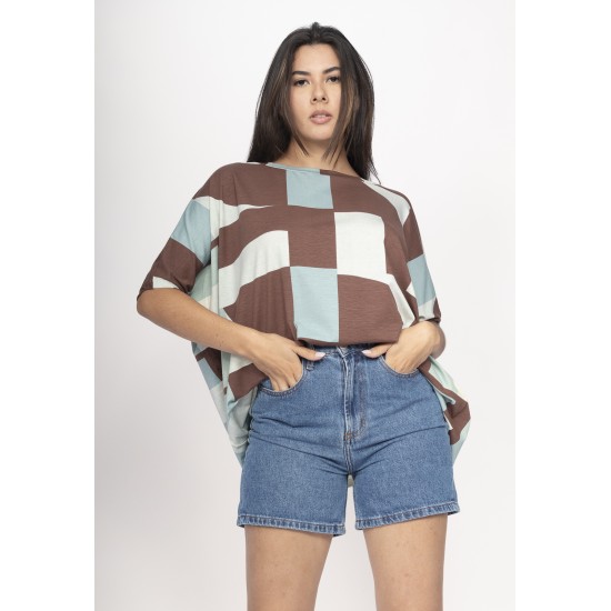 Blusa Ampla Malha Morcego Manga Curta Santa Rosa do Tocantins