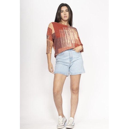 Blusa Morcego Ampla Manga 3/4 Tramas do Sol