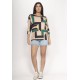 Blusa Morcego Ampla Manga 3/4 Chapada de Areia