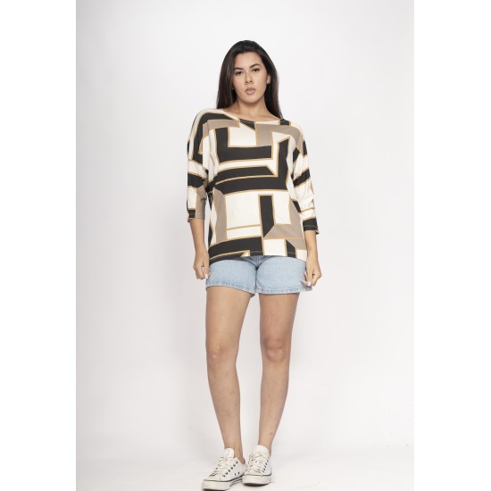 Blusa Morcego Ampla Manga 3/4 Igaci