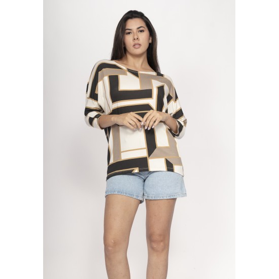 Blusa Morcego Ampla Manga 3/4 Igaci