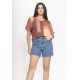 Blusa Básica Morcego Malha Gola V Manga Curta Tramas do Sol