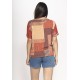Blusa Básica Morcego Malha Gola V Manga Curta Tramas do Sol
