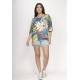 Blusa Morcego Ampla Tangará Estampa Brisa Botânica