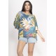 Blusa Morcego Ampla Tangará Estampa Brisa Botânica