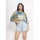 Blusa Morcego Ampla Tangará Estampa Brisa Botânica