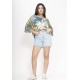 Blusa Morcego Ampla Tangará Estampa Brisa Botânica