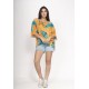 Blusa Morcego Ampla Tangará Estampa Aurora Botãnica