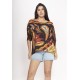 Blusa Morcego Ampla Tangará Estampa Boho Terra