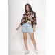 Blusa Morcego Ampla Tangará Estampa Pétalas Noturna