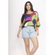 Blusa Morcego Ampla Tangará Estampa Jardim Azul