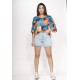 Blusa Morcego Ampla Tangará Estampa Aurora Profunda