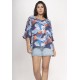 Blusa Morcego Ampla Tangará Estampa Jardim Celeste