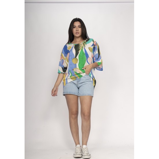 Blusa Morcego Ampla Tangará Estampa Selva Urbana