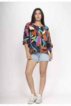 Blusa Morcego Ampla Tangará Estampa Aurora Urbana