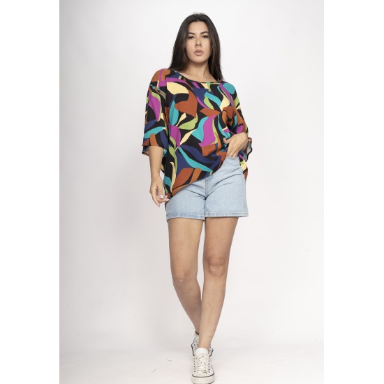 Blusa Morcego Ampla Tangará Estampa Aurora Urbana