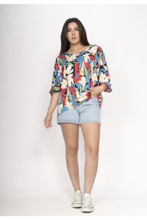 Blusa Morcego Ampla Tangará Estampa Floresce