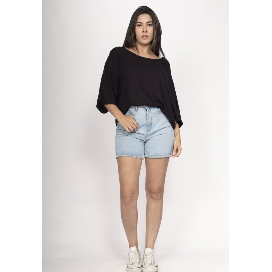 Blusa Morcego Ampla Tangará Preta