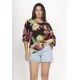 Blusa Morcego Ampla Tangará Estampa Noite Botânica