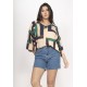 Blusa Ampla Morcego Guyrá Manga 3/4 Malha Chapada de Areia