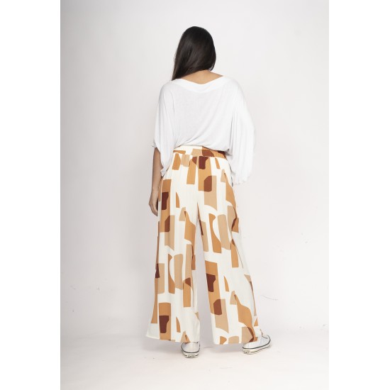 Calça Pantalona Elastic Estampa Nozes Organic