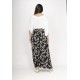 Saia Longa Viscose Folhagem Serena Preta