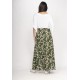 Saia Longa Viscose Folhagem Serena Musgo
