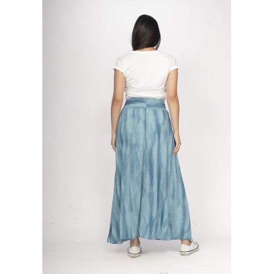 Saia Longa Viscose Tie Dye Blue