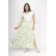 Saia Longa Viscose Brisa Folhagem Serena Verde