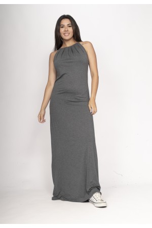 Vestido Longo Eirapuã Malha Trapézio Mescla