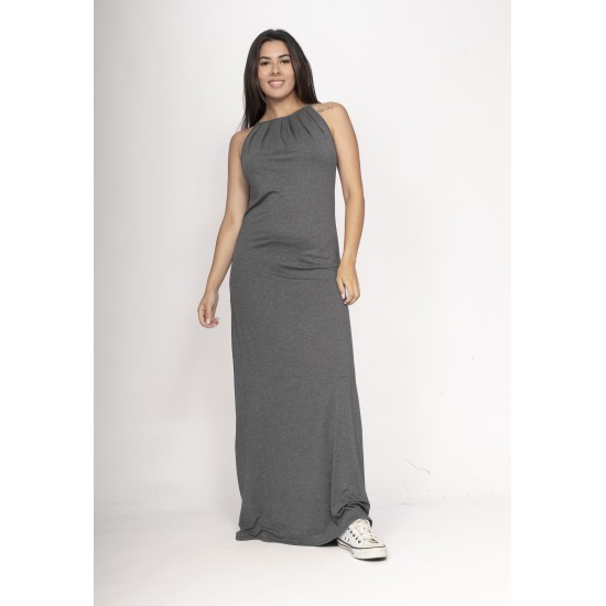 Vestido Longo Eirapuã Malha Trapézio Mescla